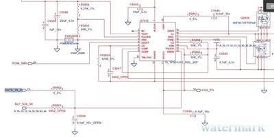 So, check mosfet Q39 control G pole, the GATE_3S_R voltage is 0.24V only, it is not normal. Due to +5VS is normal, so GATE_3S is normal, just check GATE_3S_R circuit.